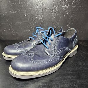 Cole Haan Great Jones Men's Wingtip Leather Oxfords Navy Leather Size 9.5